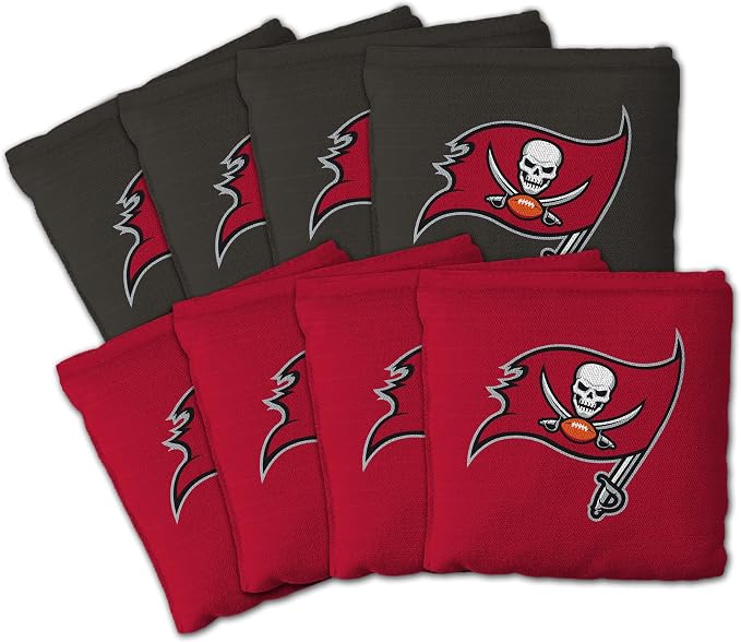 YouTheFan Officially-licensed NFL Set of 8 Cornhole Bags - All Weather Dual Sided Slide & Stop - regulation size