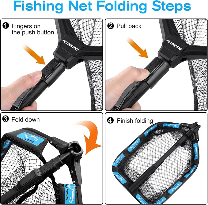 PLUSINNO Fishing Line Spooler,with Floating Fishing Net for Steelhead, Salmon, Fly, Kayak, Catfish, Bass, Trout Fishing