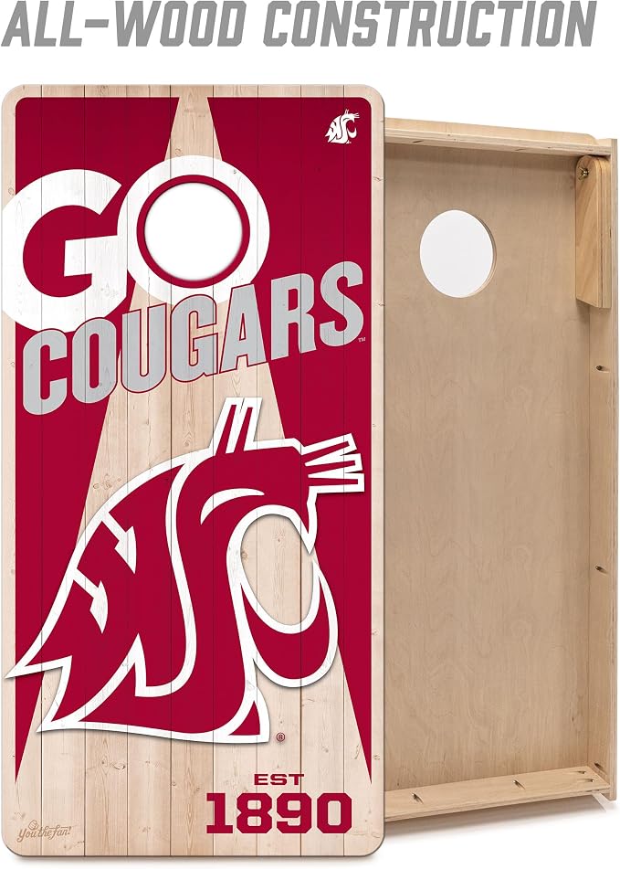 YouTheFan NCAA 2’ x 4’ Professional Wood Cornhole Game