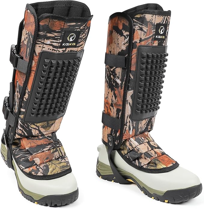 Kalkal Snake Gaiters, 1200D Waterproof Snake Chaps Snake Gaiters for Men Women, Adjustable Snake Bite Protection Snake Guards for Legs Men, Snake Proof Gaiters for Hiking Hunting