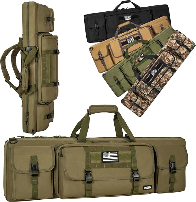 28" 32" 36" 42" 46" 48" 51" 55" Soft Double Rifle Bag, Portable Long Rifle Bag for Outdoor Hunting Shooting, Gun Case Storage & Transportation, with Multiple Colors