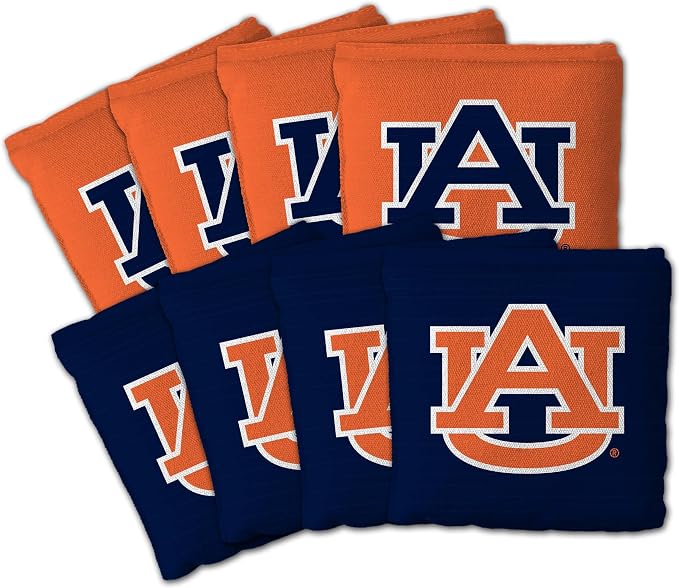 YouTheFan Officially-Licensed NCAA Set of 8 Cornhole Bags - All Weather Dual Sided Slide & Stop - Regulation Size with Carry case
