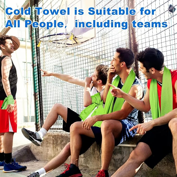 Sukeen Cooling Towel 20 Pack (40"x12") Ice Towel,Bulk Breathable Chilly Twoles,Microfiber Towel for Neck Face for Yoga,Sport,Running,Gym,Workout,Camping,Fitness,Travel & More Activities, Green