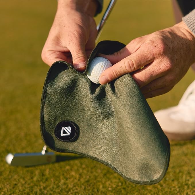 Nomadix Golf Towel Set – Premium Microfiber Golf Towels for Clubs & Balls – Ultra Absorbent, Quick Dry, Sand Resistant – Durable Waffle Weave Golf Cleaning Towel with Clip (Fairway Grass Green)