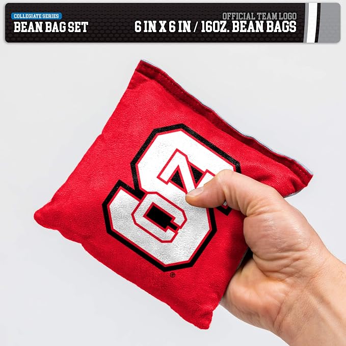 NCAA College Dual Sided Bean Bags by Wild Sports, 8 Count, Premium Toss Bags for Cornhole Set - Great for Tailgates, Outdoors, Backyard