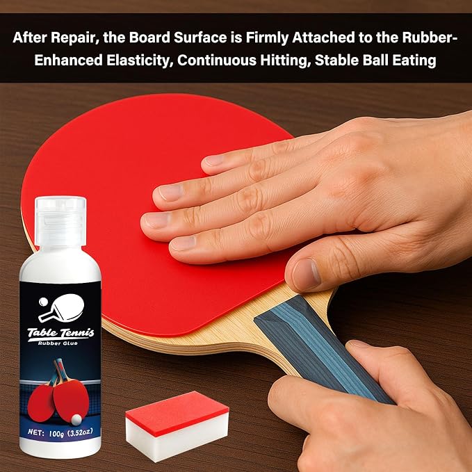 Table Tennis Glue, Perfect for Assembling Table Tennis Ping Pong Paddle, Comes with 8 Sponges to Easily Replace Table Tennis Rubber