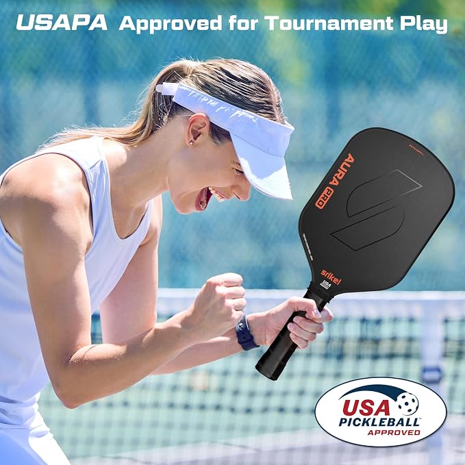 Pickleball Paddles, Raw T700 Carbon Fiber Pickleball Paddle, 16mm Power Polymer Core, Professional Rackets for Great Spin, Control & Precision Shots, USAPA Approved