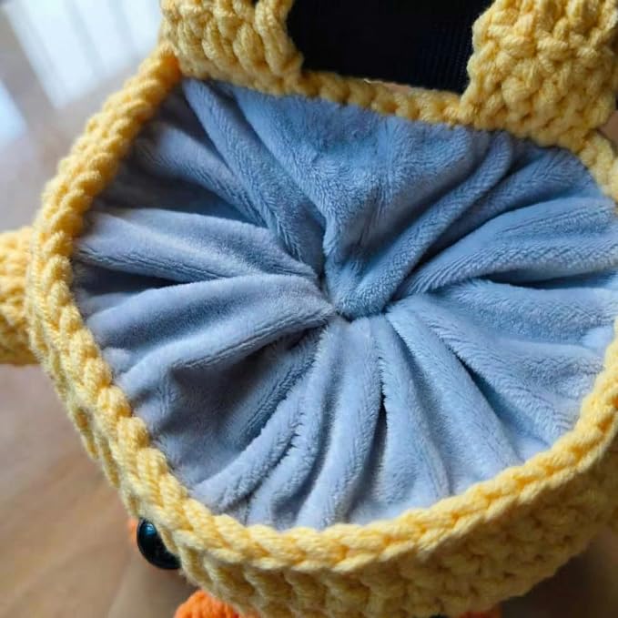 Handmade Crochet Rock Climbing Chalk Bag, Fun Plush Animal Chalk Pouch with Drawstring, Adjustable Waist Belt for Indoor Outdoor Bouldering Sport Climbing