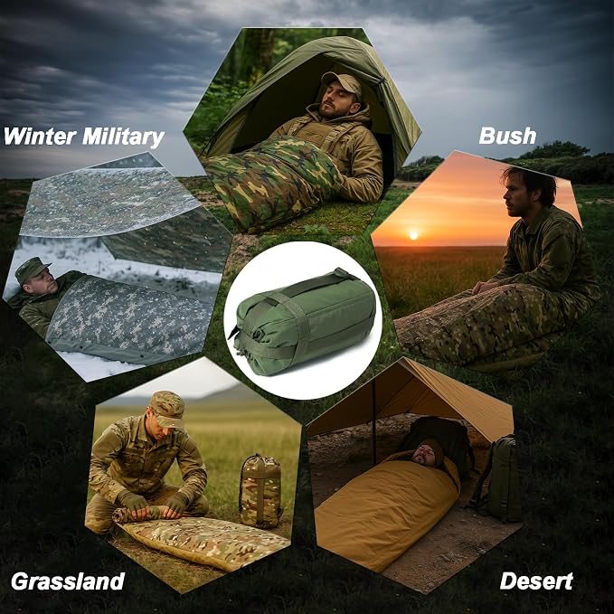 Akmax.cn Bivy Cover Sack for Military Army Modular Sleeping System, Waterproof Outer Shell for Sleeping Bag, Minimalist Stealth Shelter