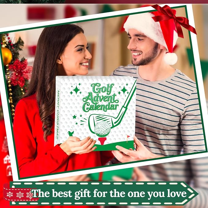 2025 Golf Advent Calendar for Adults,24 Days of Christmas Countdown Golf Advent Calendar,Xmas Party Favors for Golfer Lover Beginner Dad Boyfriend Husband