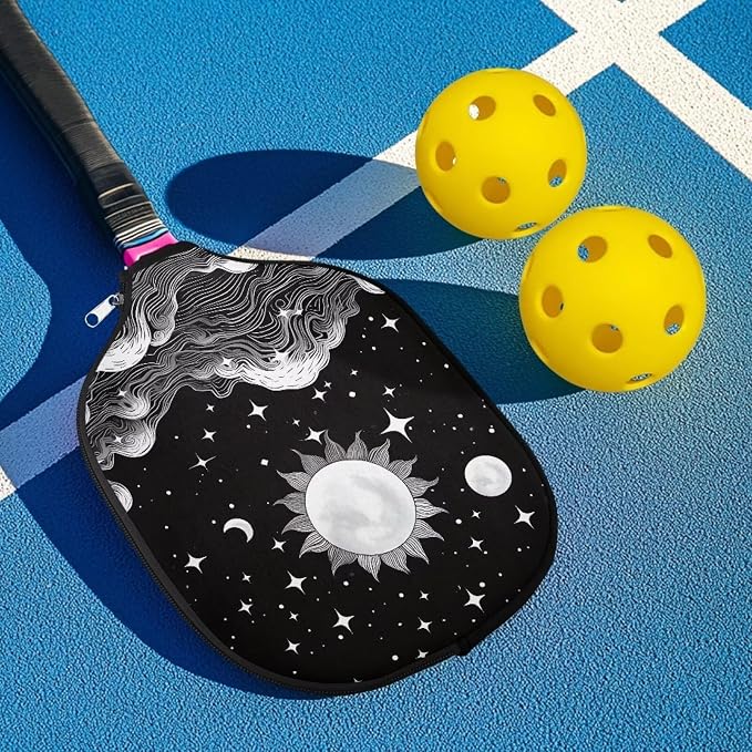 Gothic Sun Pickle Ball Racket Cover 4 Pack Universal Pickleball Covers for Paddles Racket Sleeve with Zipper Pickleball Paddle Case for Most Pickball Paddles Gifts for Friends and Family