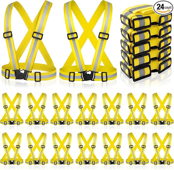 Hercicy Reflective Running Vest Reflective Running Shirt with Safety Straps High Visibility Construction Vest for Night Cycling Hiking Jogging Dog Walking