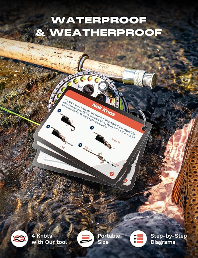 HOOK-EZE Fishing Nail Knot Tying Tool Combo & Complete Fishing Knot Tying Guide Kit, Fishing Gifts & Stocking Stuffers for Men