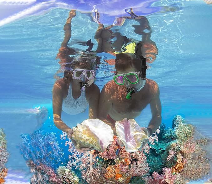 Snorkeling Gear for Adults with Fins Scuba Diving Gear Adult Professional Travel Snorkel Sets with Flippers,Anti-Fog Anti-Leak Diving Mask