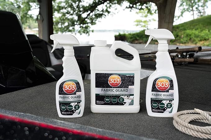Restores water and stain resistance on boat covers, canvas, and marine fabrics.
