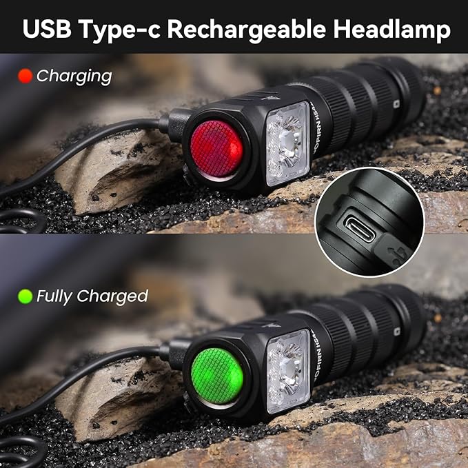sofirn Rechargeable Headlamp HS42 with Red Light Mode, Dual Clip, 2100 Lumen Ultra Bright LED Headlamp Type C Charging Port, IP66 Waterproof for Hiking, Outdoor Camping, and Automotive Maintenance