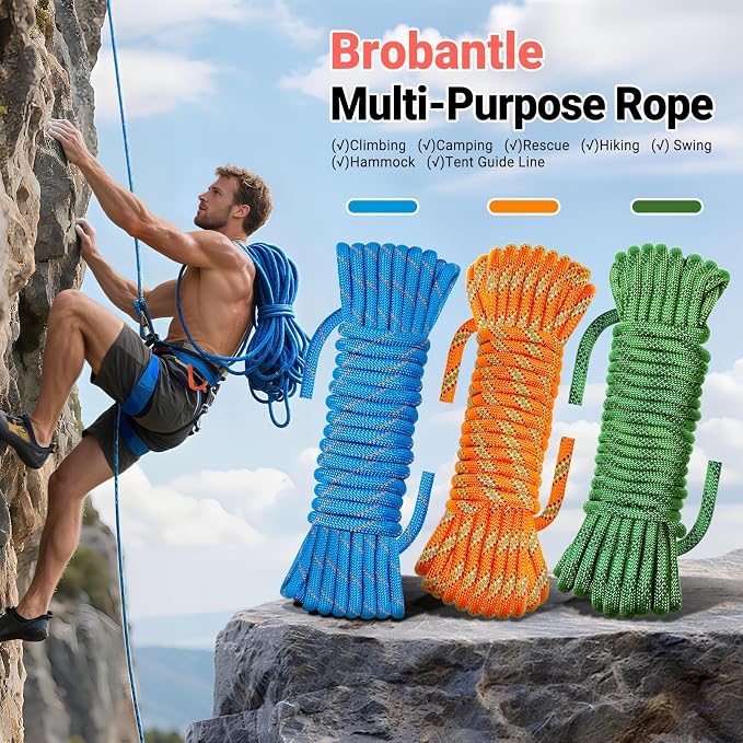 10mm/12.7mm Arborist Rope,3825lbs-9000lbs Double Braided Arborist Bull Rope for Tree Rigging & Pulling,Heavy Duty Rope for Tree Work,Rappelling, Swing Sailing Hiking Camping