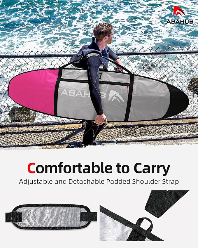 Abahub Premium Surfboard Travel Bag, Foam Padded Surf Board Cover, Shortboard Carrying Bags for Surfing, Outdoor, Airplane, Car, Truck,Size 6'0, 7'0, 7'6, 8'0, 8'6, 9'0, 9'6, 10'0