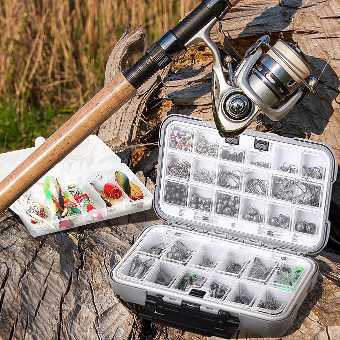 Sosation 482 Pcs Fishing Sling Tackle Bag Set Fish Tackle Box Backpack Storage Fishing Gear and Equipment Included Fish Hook Remover Tool Lures Lip Gripper, Gift for Men