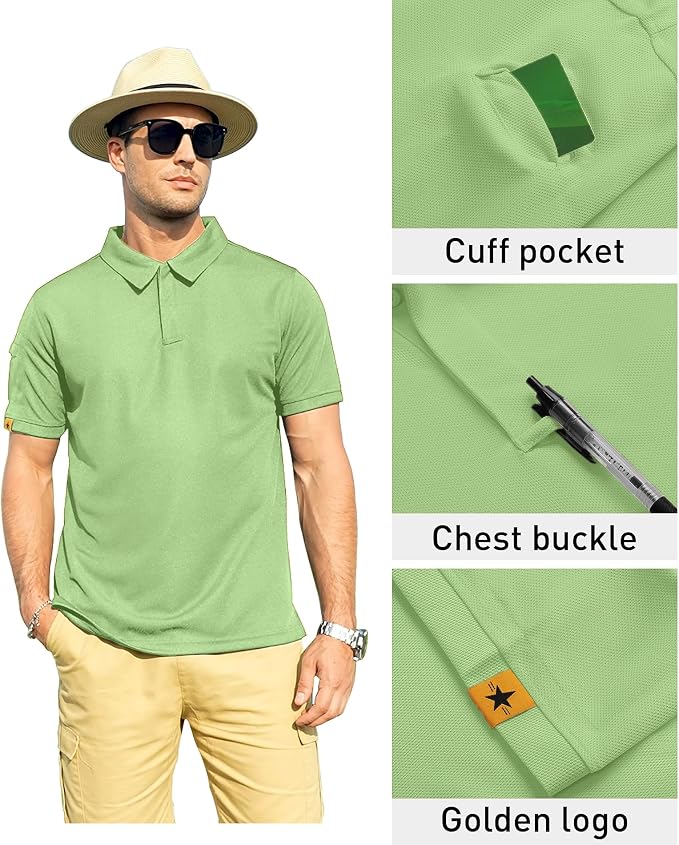ZITY Mens Polo Shirt Short Sleeve Sports Tactical T-Shirt Athletic Golf Polos Daily Casual Stylish Collared Shirts for Men