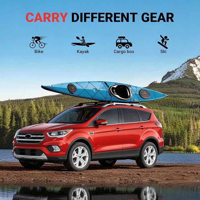 Roof Rack Cross Bars Compatible with Ford Escape 2013-2019, Heavy-Duty Aluminum Roof Crossbars, 260 LBS Load Capacity, Rooftop Cargo Carrier for Bike, Snowboard, Skis, Luggage
