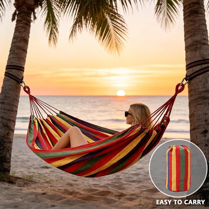 Outdoor amacas Garden Camping Hammock,Portable Hammock for Patio Yard Garden Backyard Porch Travel
