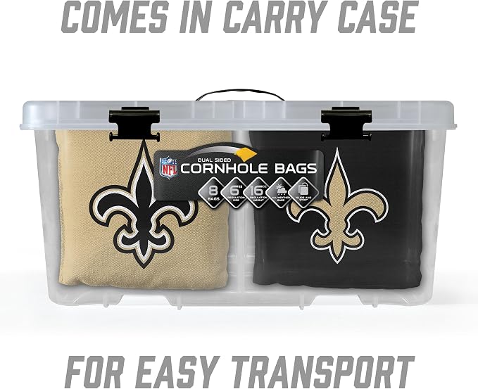 YouTheFan Officially-licensed NFL Set of 8 Cornhole Bags - All Weather Dual Sided Slide & Stop - regulation size