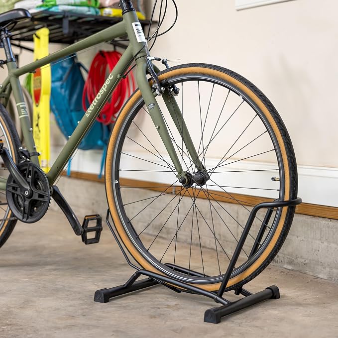 StoreYourBoard CycleStand Bike Floor Stand, No-Lift Indoor Bicycle Rack for Garage, Bike Mount Storage, Holds MTB, Road, and Ebike Stand, Bike Parking Rack, Fits Tires up to 3.5″