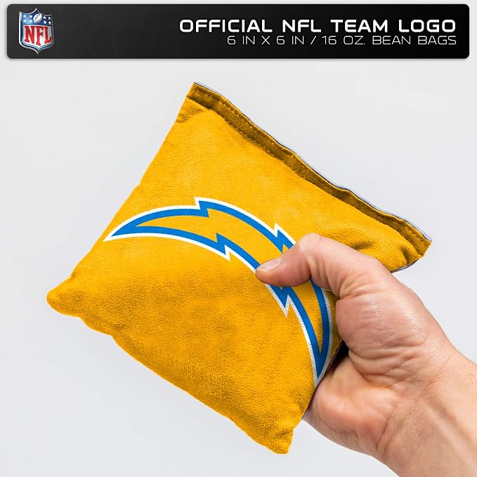 NFL Pro Football Dual Sided Bean Bags by Wild Sports, 8 Count, Premium Toss Bags for Cornhole Set - Great for Tailgates, Outdoors, Backyard
