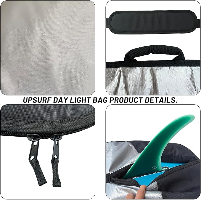 UP SURF Surfboard bag, Daylight Bags for Longboard, Size 8’6”,9’2”,9’6", Surfboard cover for Storage and Transport Surfboard