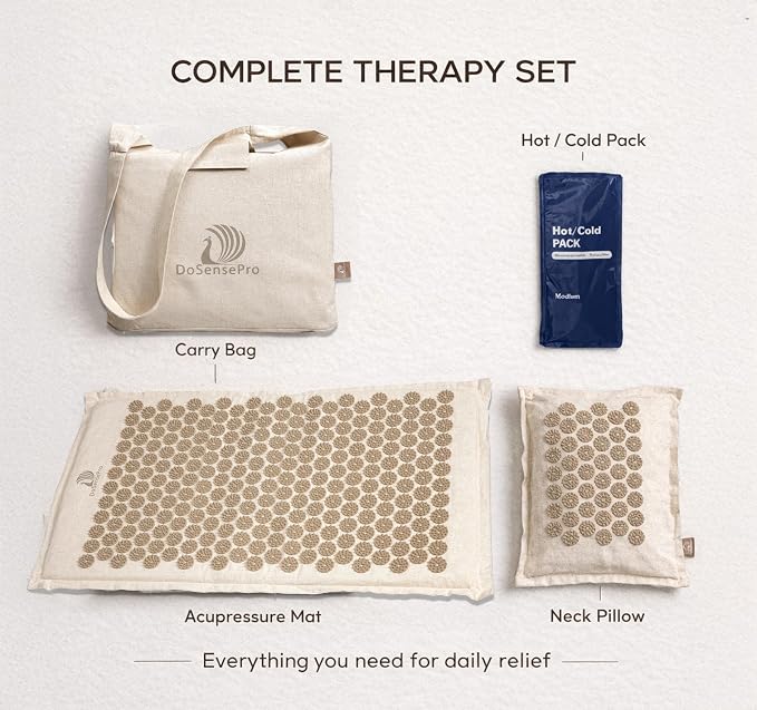 Acupressure Mat & Pillow Set for Back Pain, Neck Pain & Sciatica Relief Extra Long Bed of Nails Mat 29" with Coconut Fiber for Stronger Pressure, Stress Relief, Muscle Recovery & Sleep