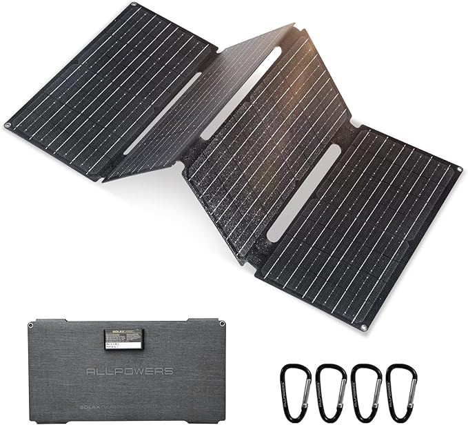 ALLPOWERS SE60 Portable Solar Panel 60W, IP68 Waterproof Solar Charger for Portable Power Station, Foldable Solar Panel kit, Solar Generator for Laptops, Phones, Camping, Hiking, Outdoor, Balcony