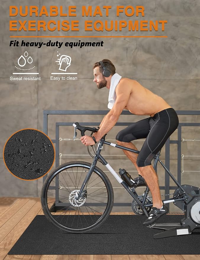 Treadmill Mat 78"x36", WERCHO Walking Pad Mat for Carpet Hardwood Floors 6mm Heavy-Duty Exercise Equipment Mat for Treadmil Pad, Rowing Machine, Spin Bike, Elliptical Trainer, Home, Gym