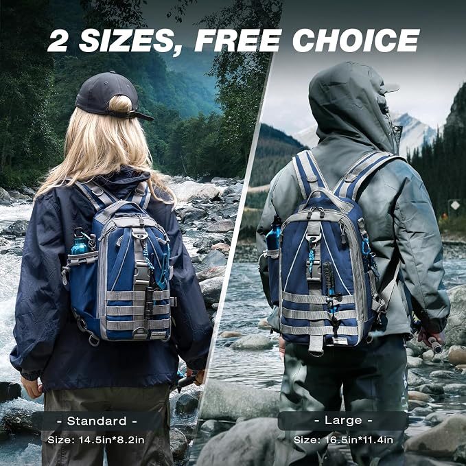 Ghosthorn Fishing Backpack Waterproof Tackle Bag Sling Bag Gift