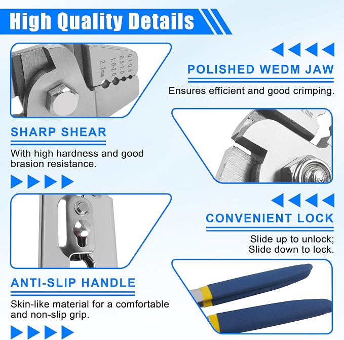 Fishing Crimping Tool Kit Fishing Crimping Pliers Stainless Steel Wire Crimping Tool with 500pcs Crimp Sleeves Set, 4 Size Crimp Sleeves Fishing Tackle Pliers