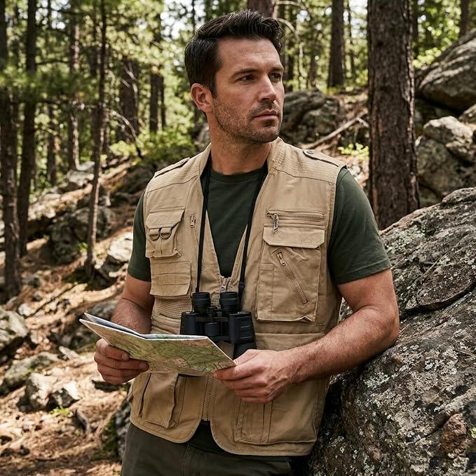 Humvee Utility Vest with 21 Pockets -Travel, Safari, Hunting, Camping, 100% Cotton, Tactical Jacket for Men & Women