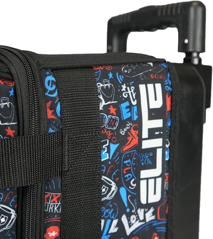 ELITE Basic Single Roller Bowling Ball Bag | Multiple Colors | Fits Up to Size 10.5 Shoes | Compact Design | Bowling Bags With Wheels