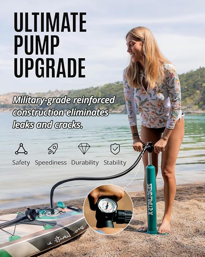 ZLX Inflatable Stand Up Paddle Board, 10'6" SUP Non-Slip Stable Deck Pad, Unique Center Fin, Premium Accessories, Paddleboard for Adults, Beginners, All Skill Levels