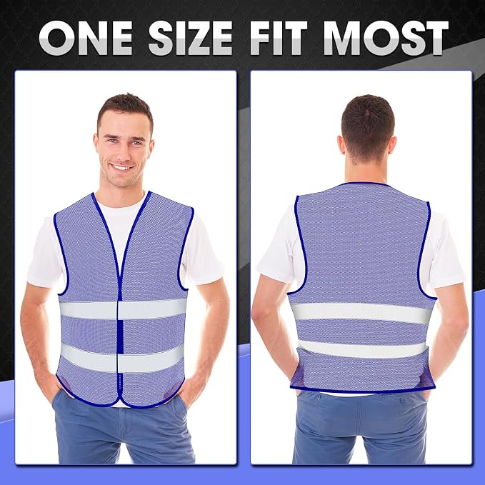 Unittype Reflective Safety Vests Hi Vis Work Vest Mesh High Visibility Silver Strip Adjustable Size for Men Women Outdoor