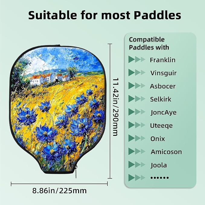 Pickleball Paddle Cover- Premium Water-Resistant Racket Sleeves with Reinforced Zippers, Universal Fit for USAPA Standard Paddles, Extra Padding Protection 6
