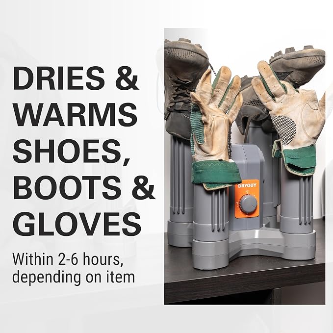 DryGuy Two-Pair Boot Dryer with Convection and Forced Air Drying, Compact Odor Control Design