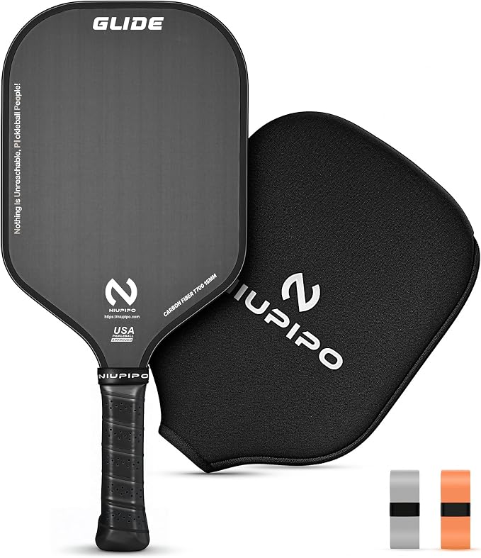 niupipo Pickleball Paddles Set of 2/4/1, USAPA Approved Carbon Fiber & Fiberglass Hybrid, Easy Power, Polypropylene Honeycomb Core, Cushioned 4.72" Grip, Bag/Cover, Pickleball Paddle Set for Men Women