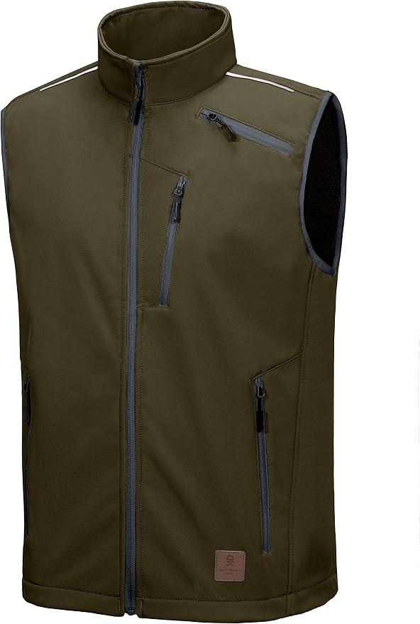 Little Donkey Andy Men's Lightweight Fleece Lined Softshell Vest Windproof Sleeveless Jacket for Hiking Travel Golf