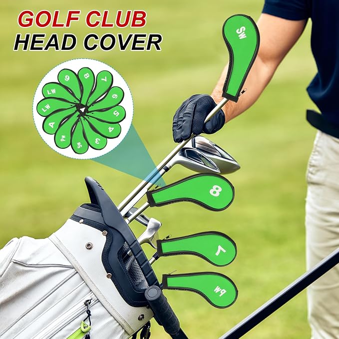 PATIKIL Golf Club Head Cover, Number Golf Club Irons Covers Neoprene Driver Golf Lovers Gifts