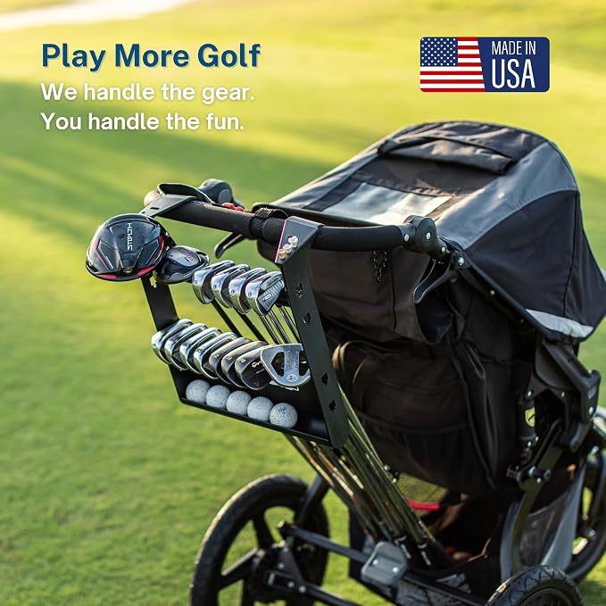 Golf Stroller Attachment - Easy Setup, Universal Fit, Golf Club Holder for Strollers, Introduces Kids to Golf, Encourages Early Golf Skills, Perfect Golf Gift for Parents