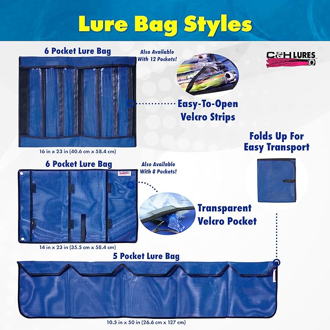 C&H Lures Fishing Lure Case, 10.5 in x 50 in / 26.6 cm x 127 cm, 5 Pocket