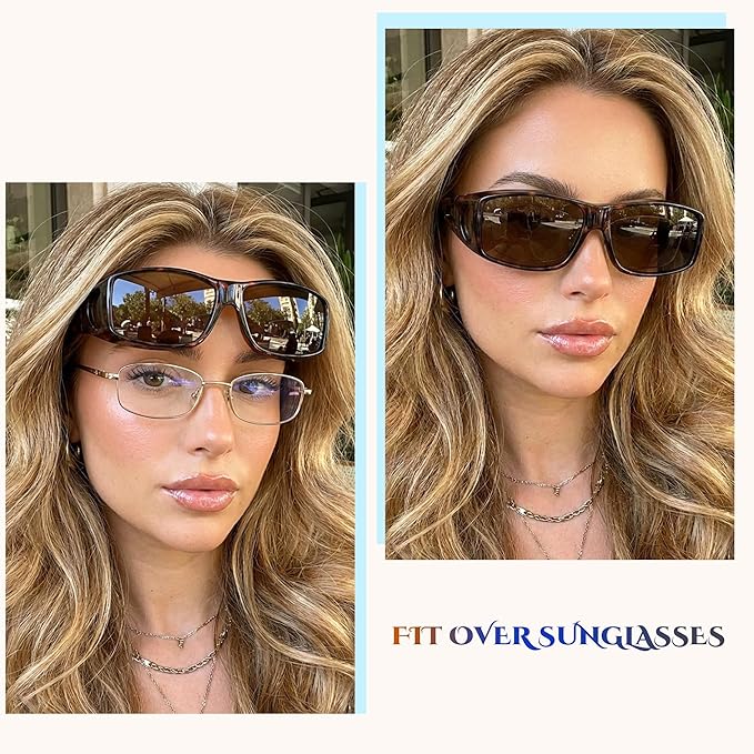 LVIOE Over Glasses Sunglasses Wrap Around Polarized Sunglasses for Men Women Fit Over Prescription Glasses with UV Protection