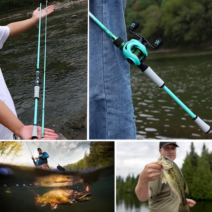 One Bass Fishing Rod, Spinning & Casting Fishing Pole with 30 Ton Carbon Fiber