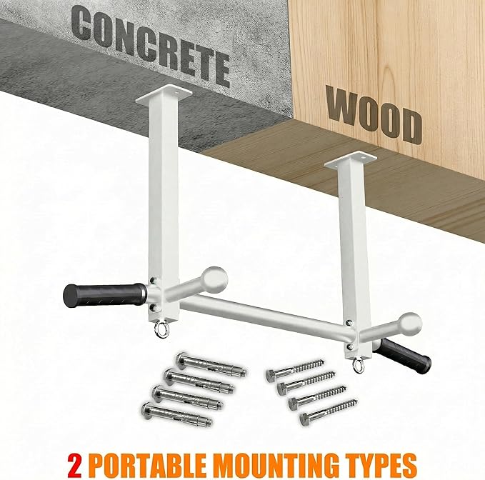 Ceiling Mount Pull Up Bar for Garage/Basement/Rafter - Heavy Duty 800LBS Adjustable Height Multi-Grip Chin Up Bar,Ceiling Joist/Beam