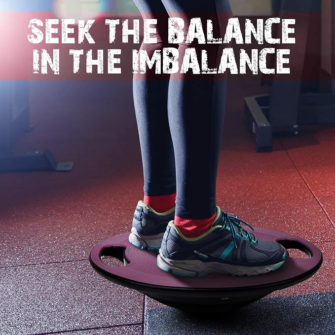 Yes4All Wobble Balance Board, Plastic Stability Trainer with Handles for Standing Desk, Core Training & Home Gym Workout
